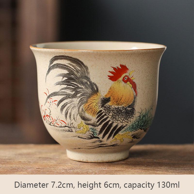Chinese Ceramic Teaware Zodiac Tea Cups Vintage Pottery Ceremony KungFu Teacups Tea Wine Mug Espresso Coffee Cup