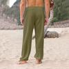 Men's Fashion Casual Beach Pants Color Elastic Band Pocket Overalls Pants