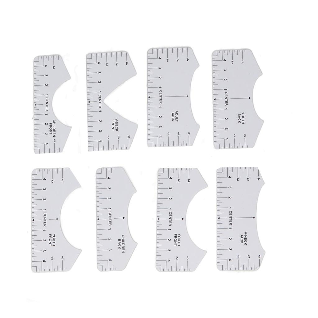 9Pcs Alignment Ruler Set Centering Guide Contour Design DIY T?Shirt Round?Neck V?Neck Sewing Ruler