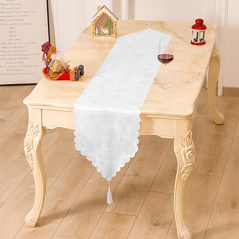 

1PCS 180×34cm, DIY Table Mat Jacquard Decoration Cloth Tea Flag Christmas Table Flag High Quality New Year белый