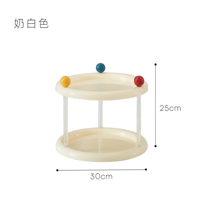 

Dopamine Colored Round Small Item Storage Rack Multi-Layer For Office Desk Double Layer Cup Storage Rack
