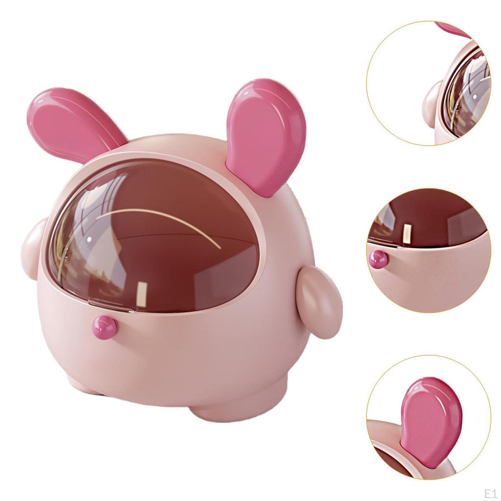Cute Trash Can Countertop Garbage Cartoon Portable Sundries Barrel Wastebasket Desktop Storage