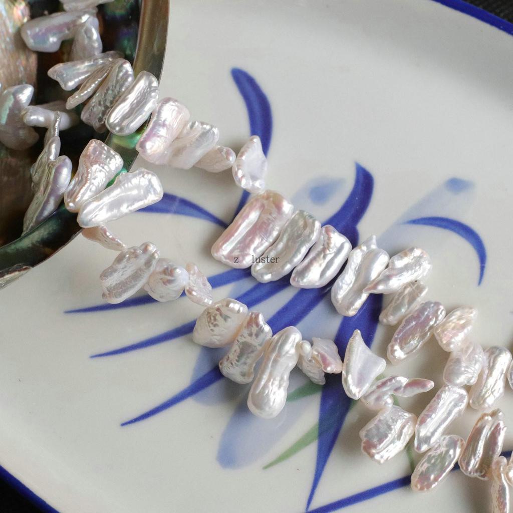 Baroque Freshwater Pearl Irregular Pipa Bead for DIY Jewelry and Hairpin Accessories