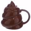 New Water Coffee Mug Poo Emoji Mug Funny Banter Mug Cup Gift With Cover Brown
