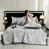 Piumone Estivo Sottile 4 pezzi Tessili per la Casa Lusso Leggero Coperta Estiva Fresca Taglia Queen Piumone per Aria Condizionata Set Lenzuolo Federe