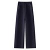 Women's Beige Wool Wide-Leg Pants - Autumn/Winter 2024 Cashmere Blend, Loose & Comfortable.