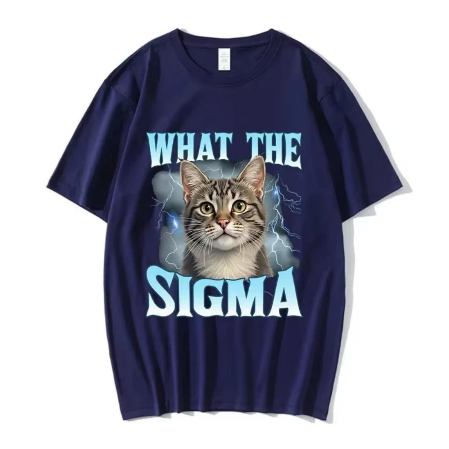 

What The Sigma Funny Meme Cat Graphic T-Shirts Men s Women Cotton Casual Oversized Short Sleeve T Shirts Fashion Cotton T Shirt S чёрный