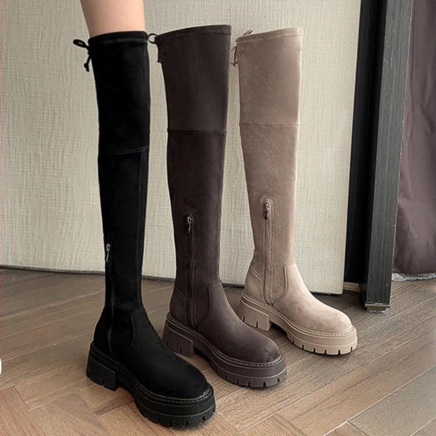 Boots Women's Thick-soled Small Over-knee Boots Big Tube Circumference High Boots