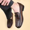 Fashion Genuine Leather Metal Buckle Loafers Male Slip on High End Business Formal Work Shoes Men's Moccasins Breathable Casual Shoes