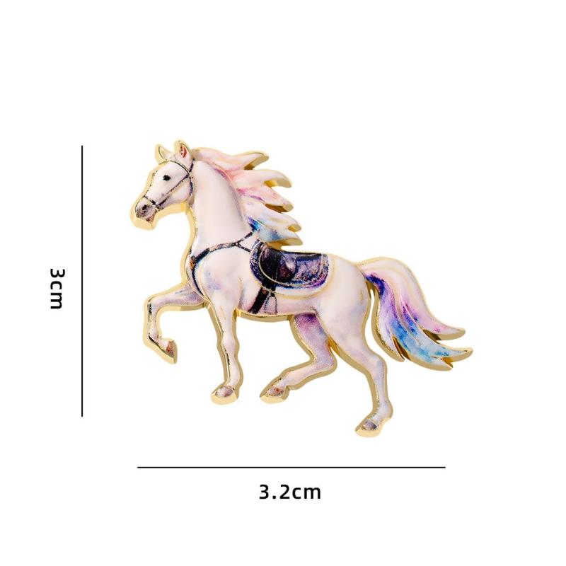 1/4Pcs Year Of The Horse Enamel Pin For Unisex Zodiac Horse Pony Brooch Clothing Backpack Accessory Metal Badge New Year Gift