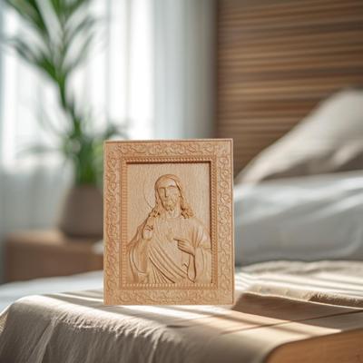 Dřevěná Vyřezávaná Soška Ježíše Figurky Domácí Dekorace Socha Umělecké Dílo na Stůl Svatba