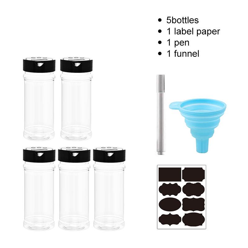 4/10/15/20pcs Spice Jars with Labels Plastic Transparent Spice Bottle Containers for Spice Pepper Salt Cocina Kitchen Spice Jar