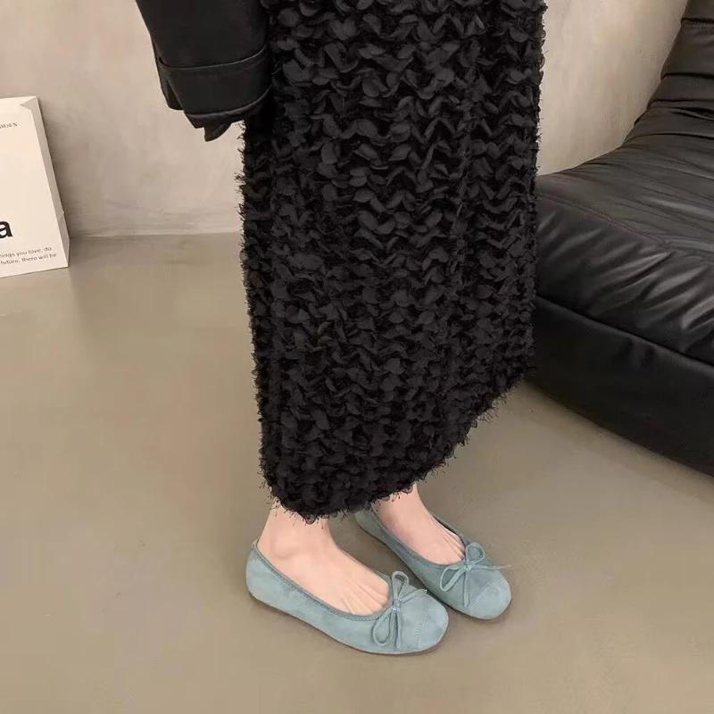 Neue Damenschuhe 2024 Hochwertige Modische Slipper Farbpassend Schmetterling Eckige Zehenpartie Flachmaul Damen Ballerinas