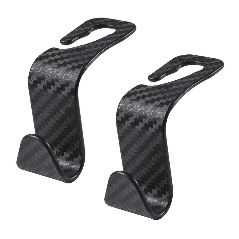 Carbon Fiber Car Seat Back Headrest Hanger Hook Universal Car Vehicle Back Seat Storage Organizers Auto Interior Accessories