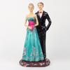 Svatební pár s květinovou sochou idol pro domácí dekoraci, dárek k výročí a svatbě