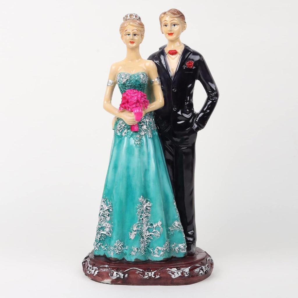 Svatební pár s květinovou sochou idol pro domácí dekoraci, dárek k výročí a svatbě