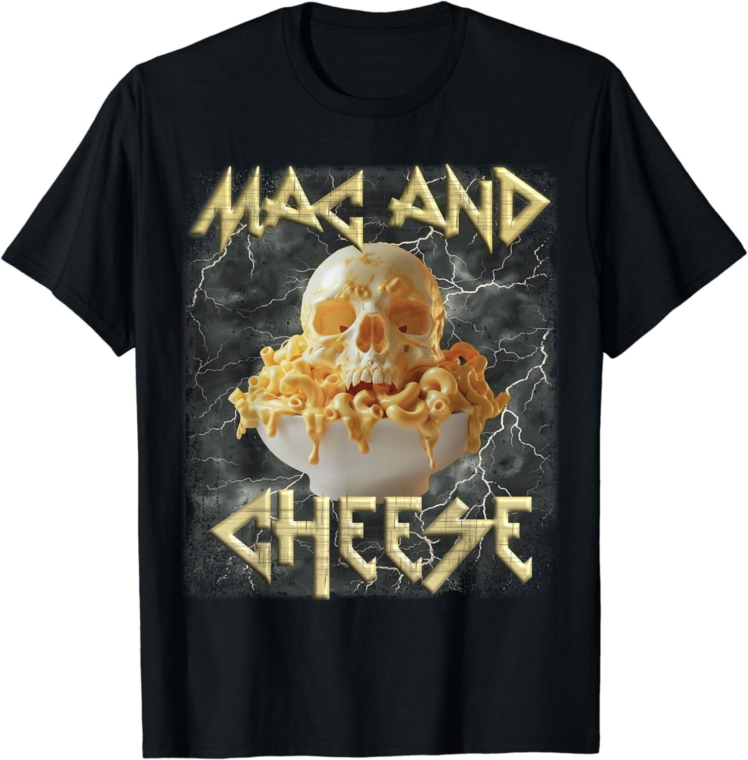

xHWJH Mac and Cheese Shirt Funny - Mac and Cheese T-Shirt XXXXXL чорний