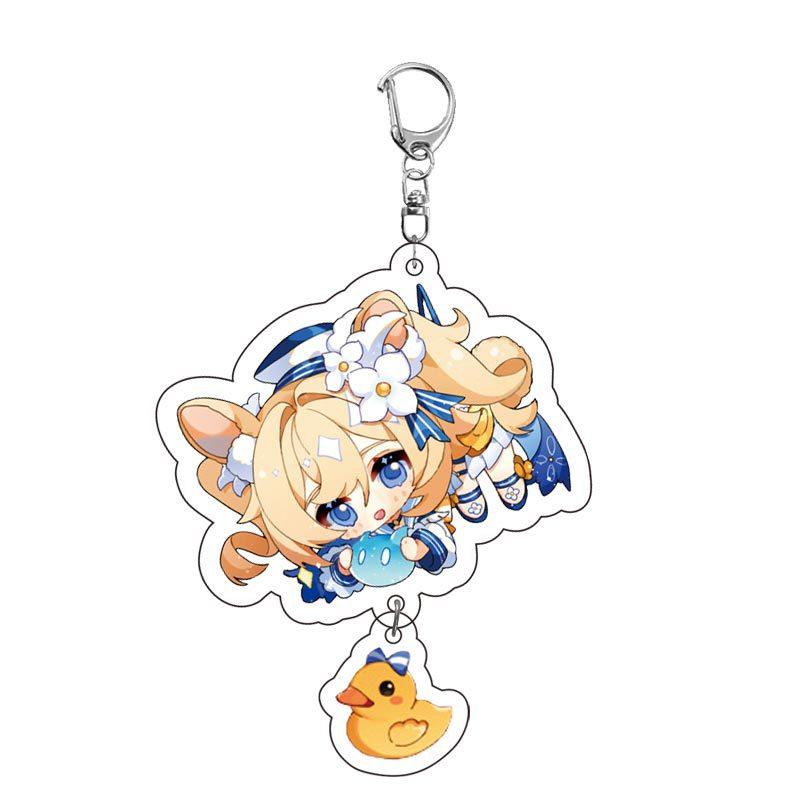 Game Keychains Acrylic Figure School Bag Keychian Holder Key Ring For Children Girl Men Accessories