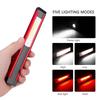 Powerful COB LED Flashlight Magnetic Work Light USB Rechargeable Inspection Light with Side Light Built-in Battery