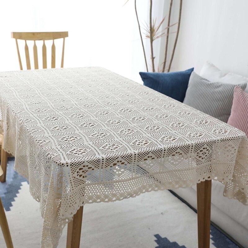 Table Cloth Hollow Rectangular Decorative Pastoral Crochet Tablecloth