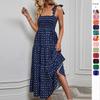 Self-shooting Spring Sexy Backless Printing Vacation Style Suspender Dress Women