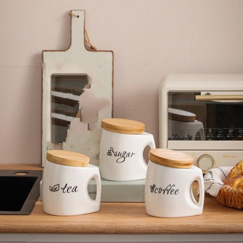 Набор керамических банок для хранения ZISIZ с ручкой