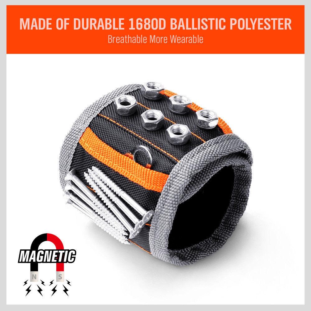 Magnetisk armbånd med sterke magneter Holder skruer Spiker Bore Organizer Oppbevaringsbelte Verktøy Oppbevaringshåndledd