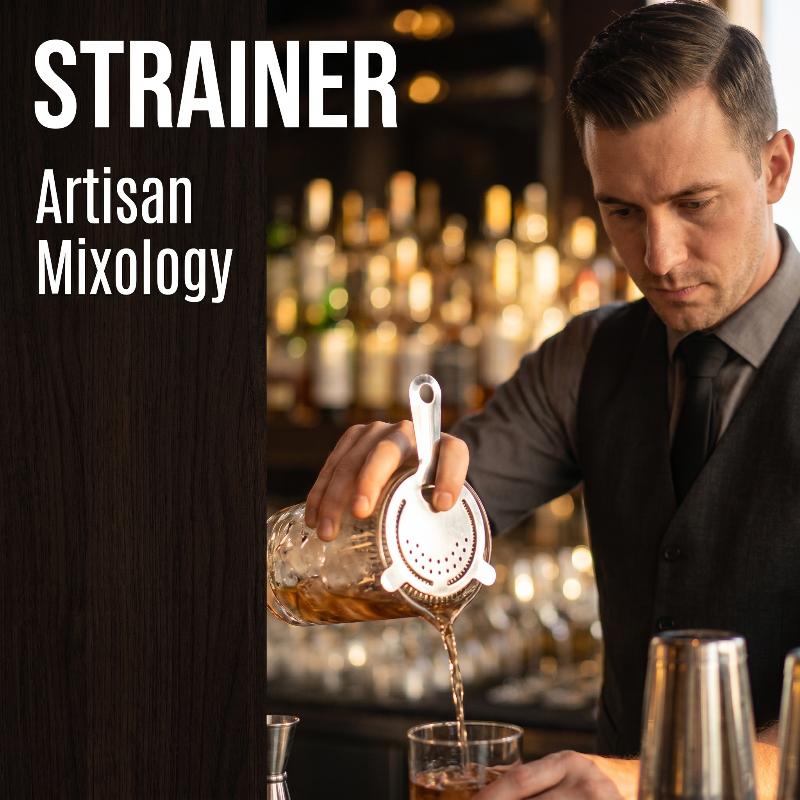 Cocktail-Sieb aus Edelstahl, Bar-Getränkesieb mit hochdichtem Feder-Sieb, Bar-Werkzeuge Cocktail-Shaker-Zubehör