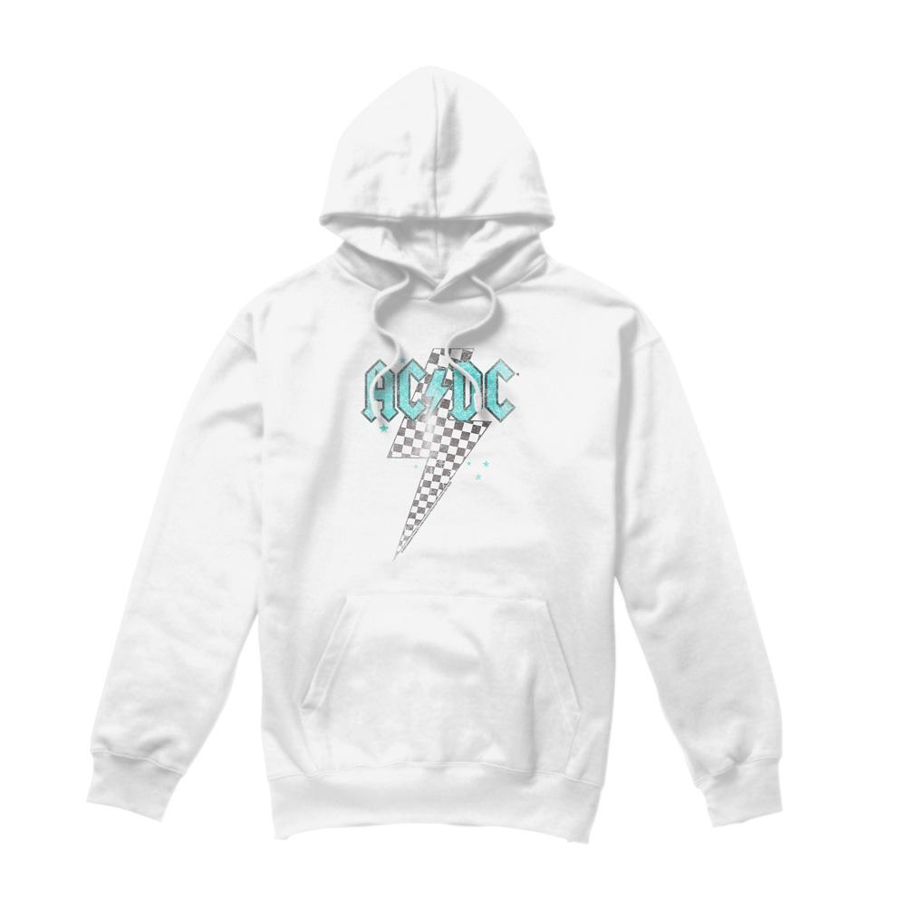 AC/DC Mens Skewed Checkerboard Bolt Hoodie