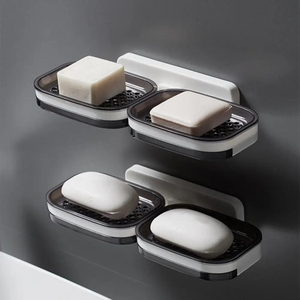 Self Adhesive Soap Storage Rack Waterproof Soap Drain Box Soap Organizer  Hotel