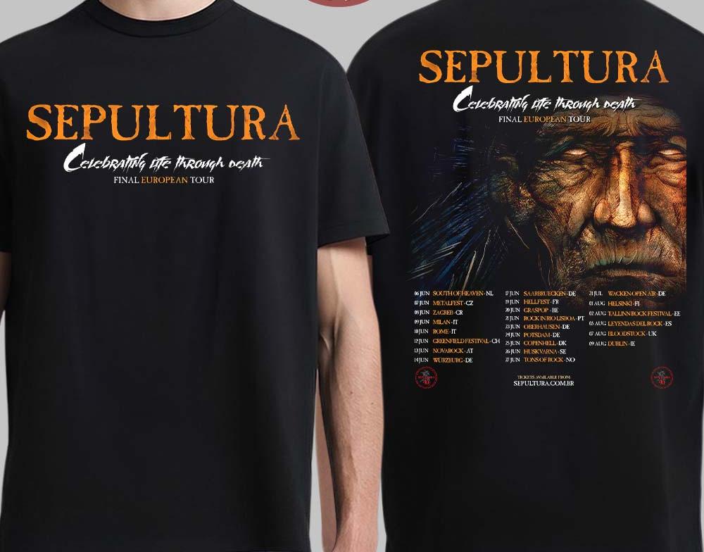 

Sepultura Celebrating Life Through Death Final European 2-sides T-shirt MD1568 Unisex T-Shirt XXXXL