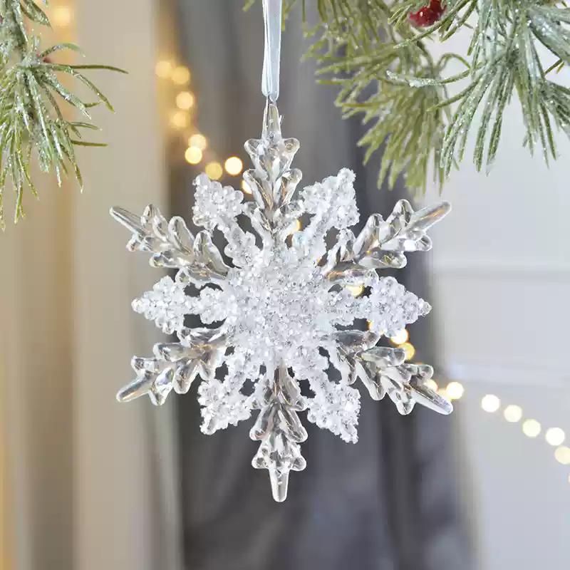 2025 Acrylic Snowflake Christmas Tree Bells Pendant  Star Room Home Decoration Christmas Navidad Ornaments Christmas Supplies