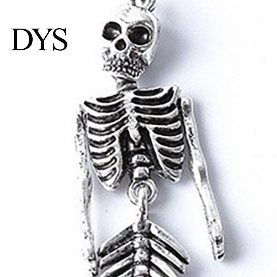 Mysterious Oceanic Gothic Pendant Skull Mermaid Skeleton Necklace, Dark Fantasy Jewelry Edgy Style Accessories for Women, Creative Spooky Accessory,