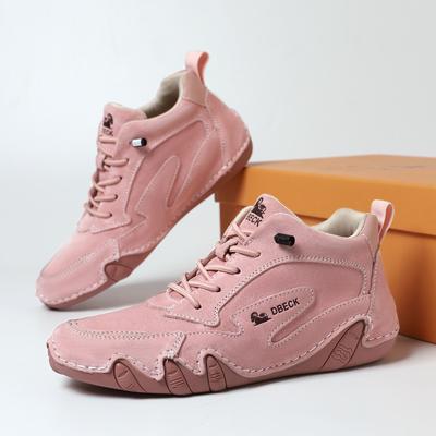 High Top Plus Size Women's Shoes Top Layer Leather Women's Autumn and Winter Ankle Boots Sports Casual Shoes Versatile Leather Boots