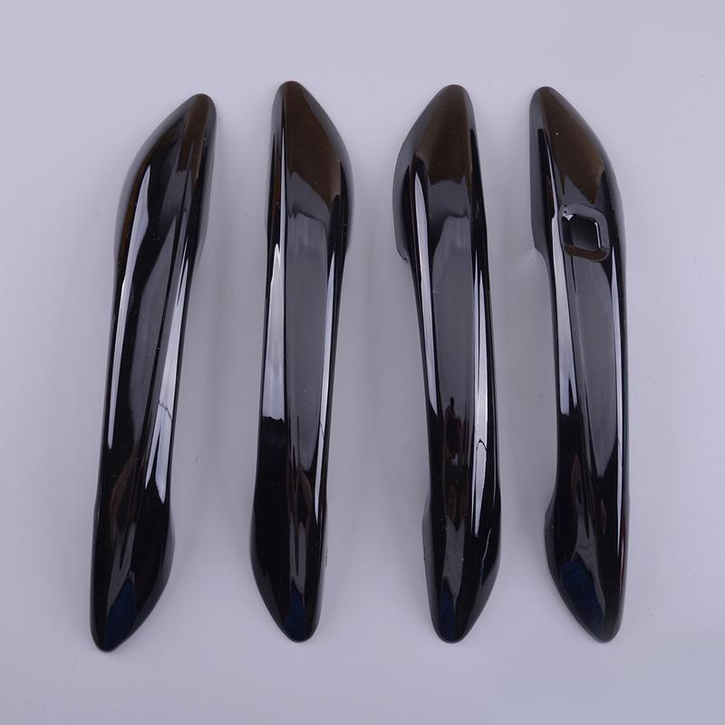 4Pcs Car Exterior Front Rear Left Right Door Handle Cover Trim Set ABS Plastic Fit For Hyundai Elantra   Glossy Black