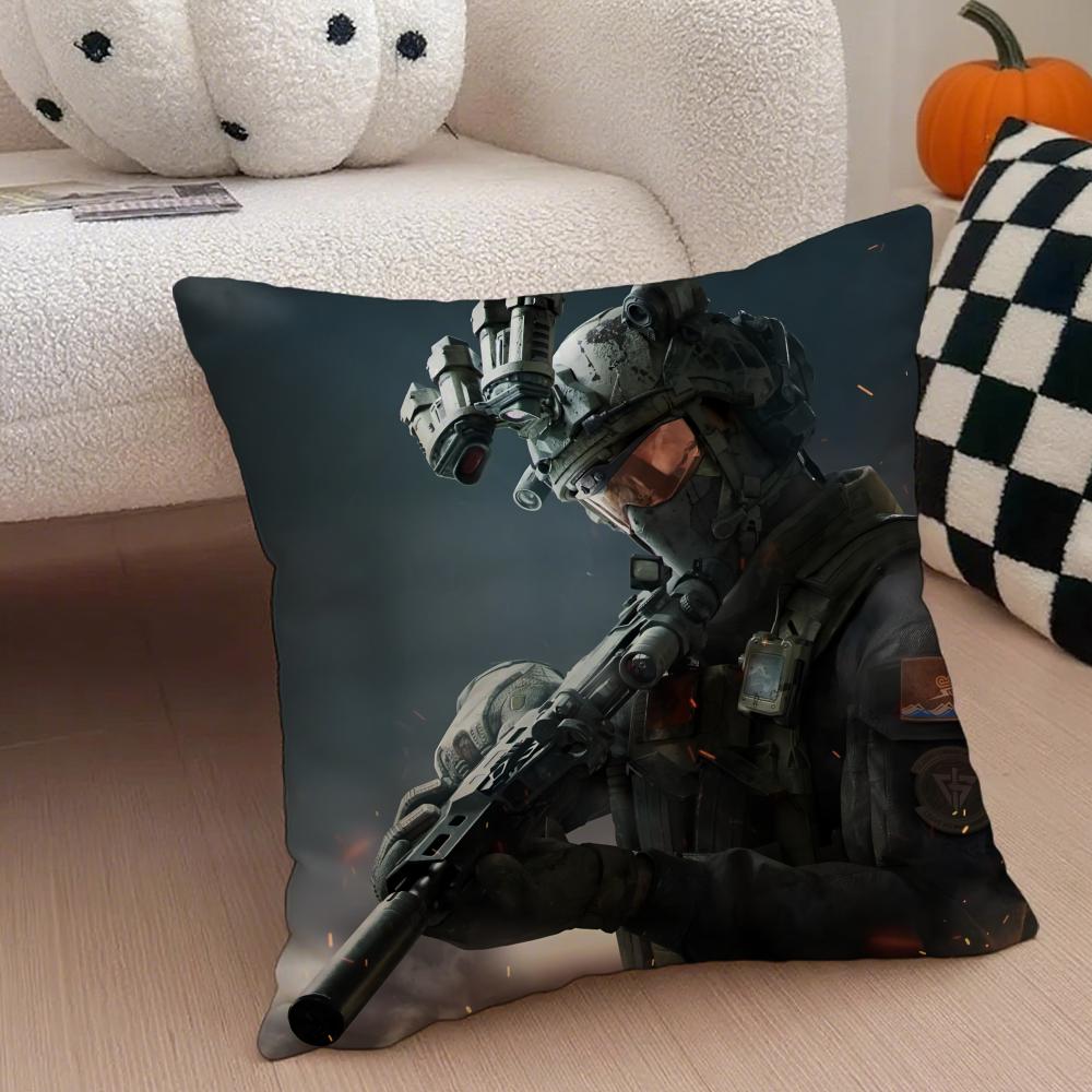 Cool Tactical Chinese Game D-Delta Force Cushion Cover Throw Pillow Cover Hidden Button Durable Polyester Chair Cushion