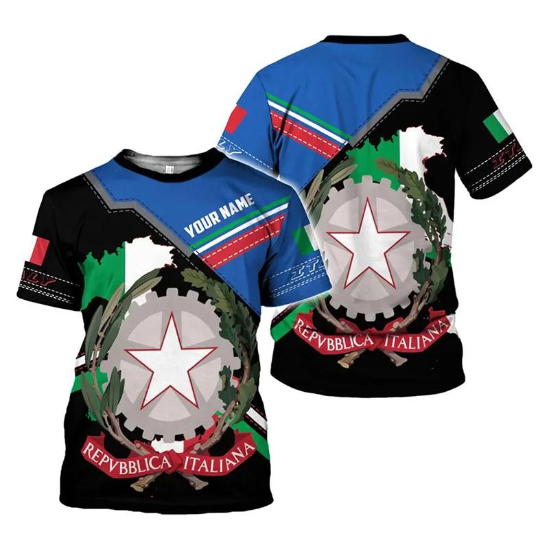 T-Shirt Women's Men's Daily Street Fashion T-Shirt 3D Printing Design New Pride of Italy T-Shirt Top