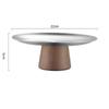 Stainless Steel High Foot Tray Wooden Base Fruit Display Plate New Dessert Plate  Home Decoration