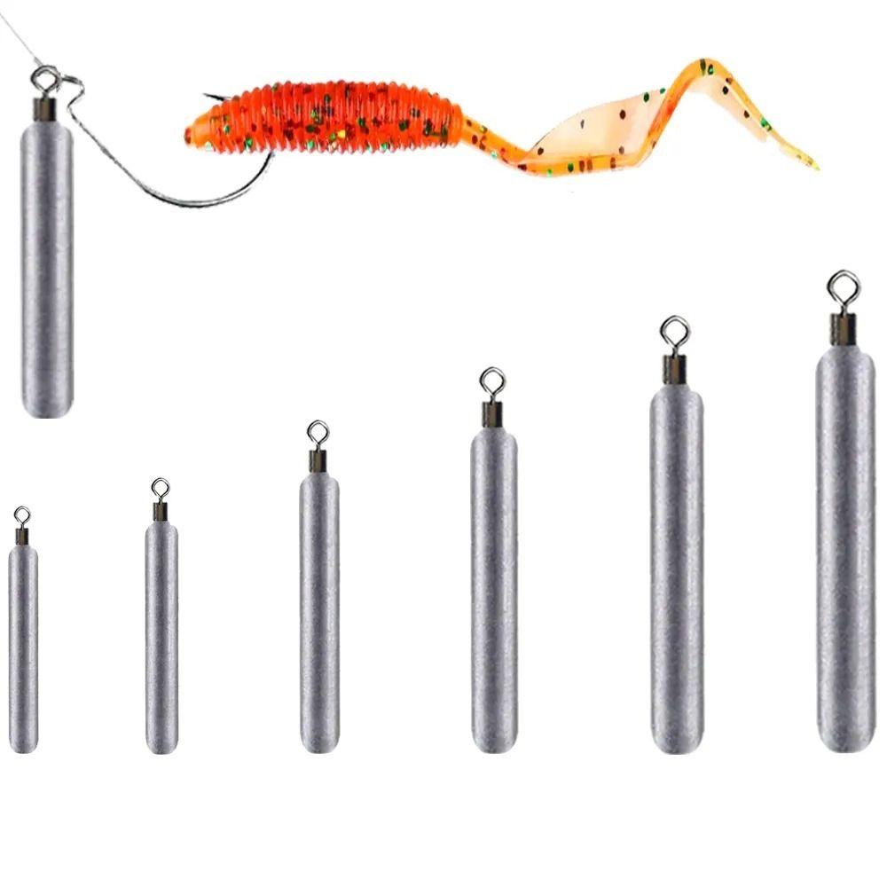 

10pcs/set Cylindrical Shape Fishing Weights Sinkers Hook Bait Fishing Sinker Fishing Tools 7g