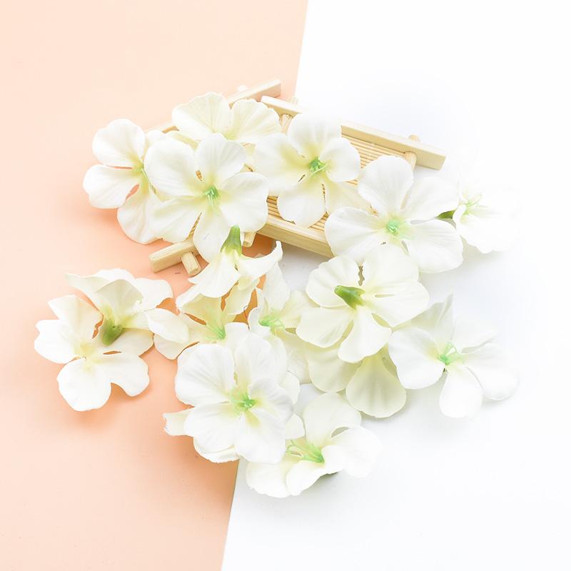 50/100PCS Artificial Flowers Silk Orchid Head Fake Cherry Flower Wall Wedding Home Decor Scrapbook Diy Gifts Candy Boxes Bouquet