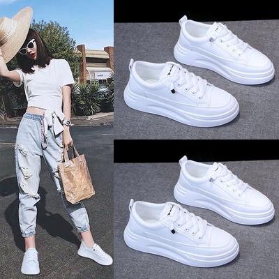 Weiße Schuhe Damenschuhe Sommer Neue vielseitige Schuhe Damen atmungsaktive weiße Schuhe flache Plattform Board Schuhe Sommer Casual