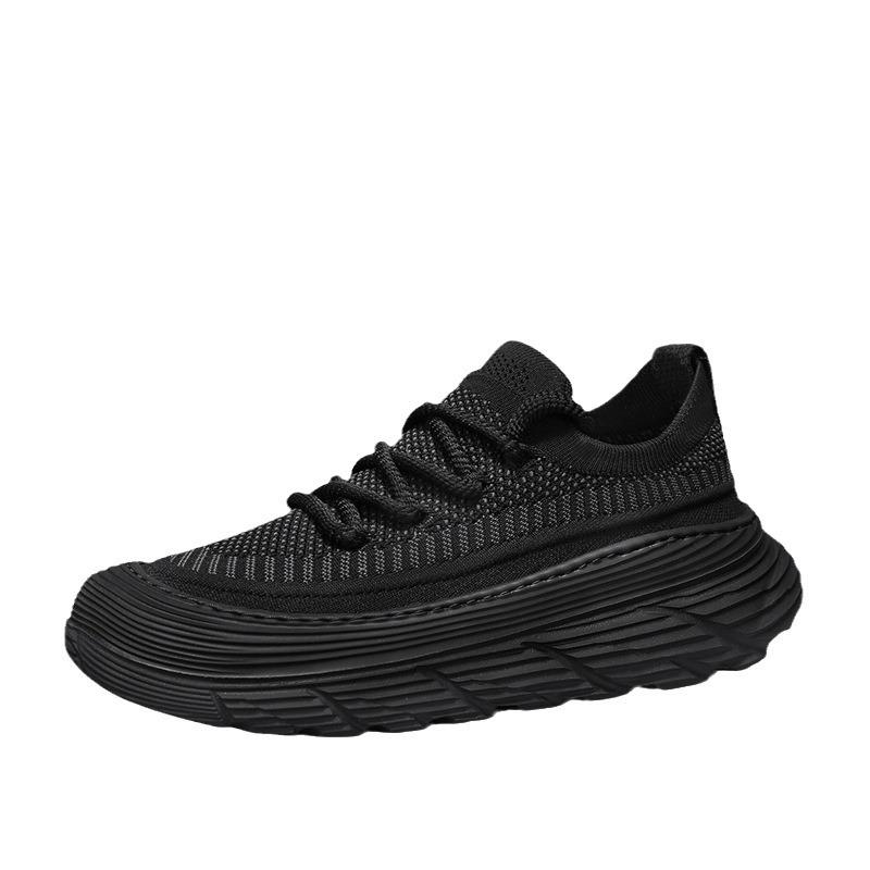 Europe 2024 New Spring Casual Sports Board Shoes Men's Pedal Thick-soled Fly-woven Breathable Men's Shoes Niche and Lightweight