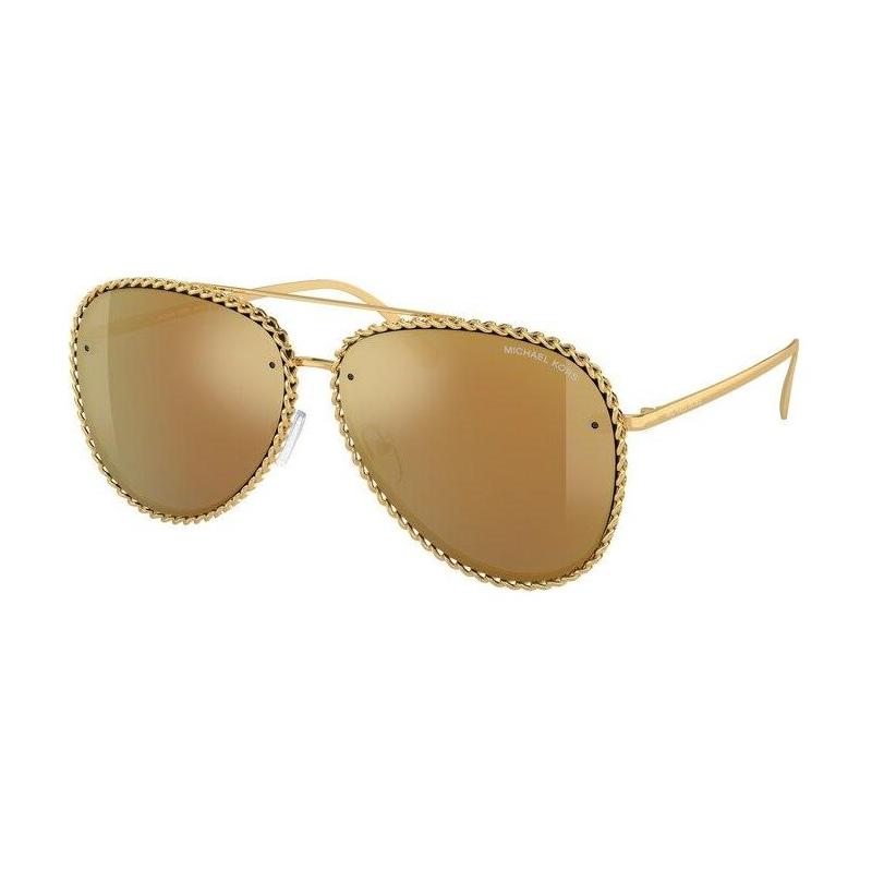 MICHAEL KORS Twisted Design Aviator Sunglasses Women s Gold