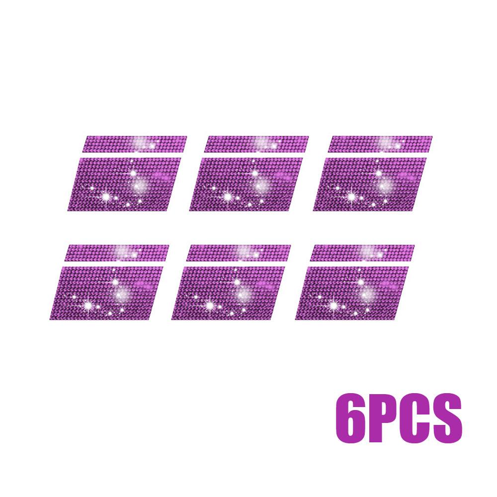 6Pcs Reflective Car Wheel Rim Rhinestone Stickers Mark Stripe Racing Wheel Hub Decals for Size 18" - 21" Decorative Sticker