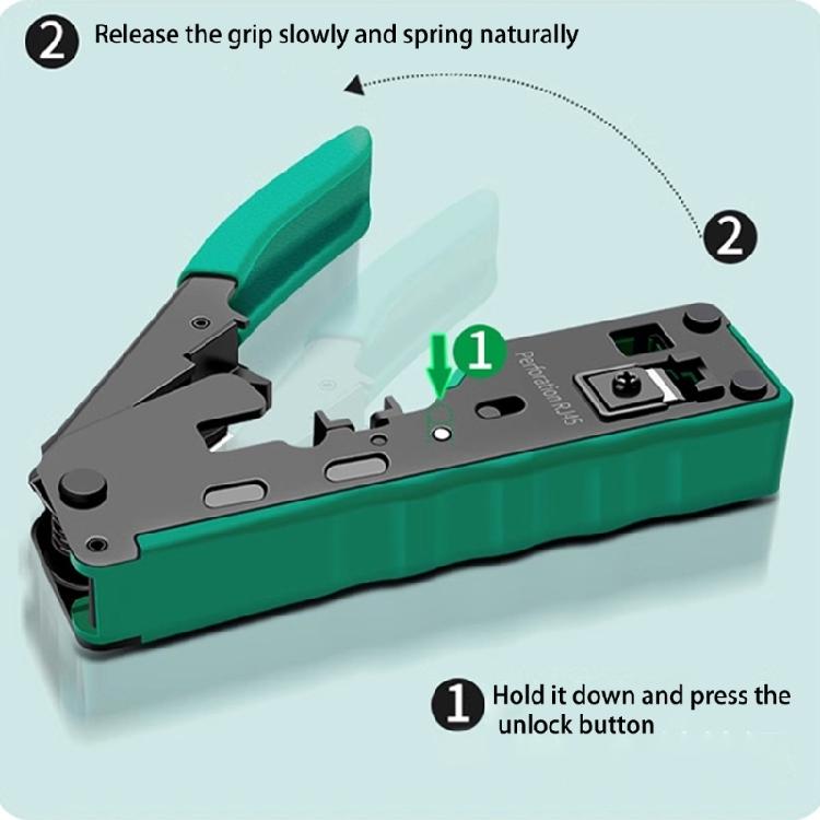 Heavy Duty Networking Cable Crimper Wire Crimping Tool Rj45 Rj11 Wire Stripper Comfortable Grip, Efficient Cutting