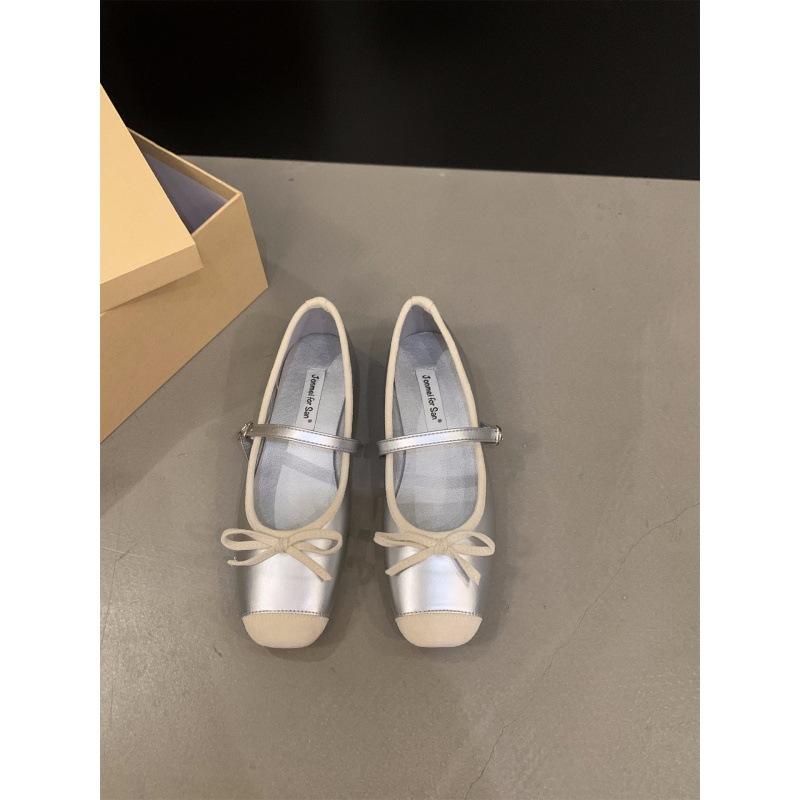 2025 Spring and Autumn New Flat-bottomed French Small Fragrant Mary Jane Single Shoes Women's Shoes Square Head Ballet Shoes