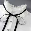 1 Renaissance Damen Akkordeonspitze plissiert Stehkragen Fliege Hemd falscher Kragen Accessoire für Frühling, Sommer, Herbst, an