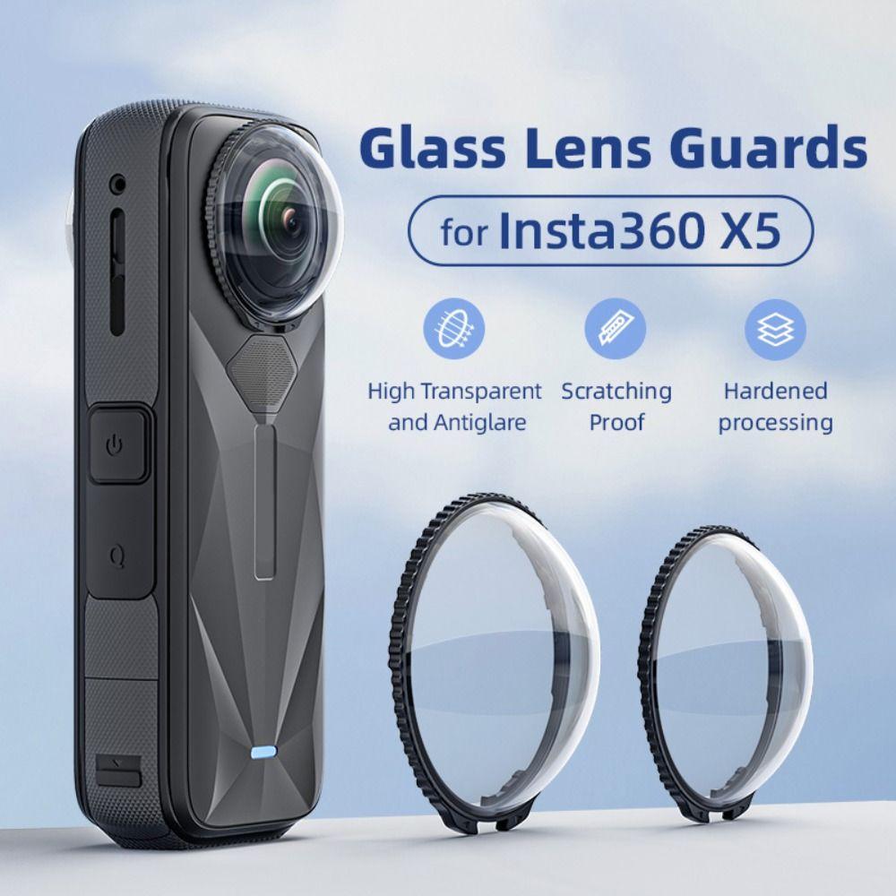 Optical Glass Lens Protector Protective Lens Cap for Insta360 X5 Panoramic Camera Accessories