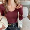Modal V-neck Base Shirt Women's Suit with Autumn and Winter Fashion Long-sleeved T-shirt Top Can Be Worn Outside