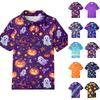 Lässiges Kinder-T-Shirt mit kurzen Ärmeln und Halloween-Print für den Alltag